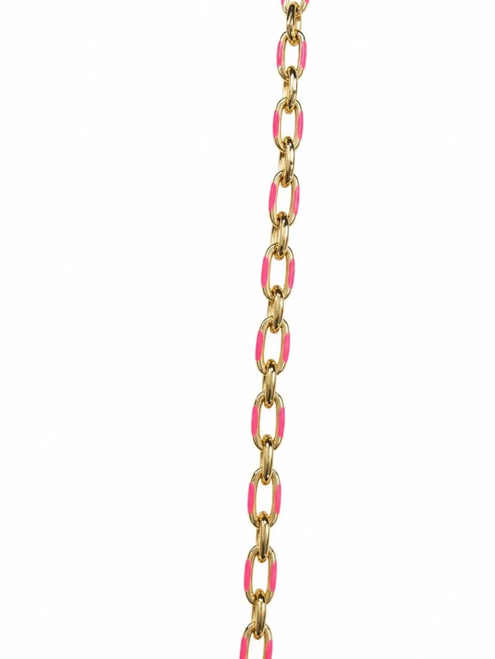GOLD TONE Tennis Necklace with Rhinestones and Pink Gems